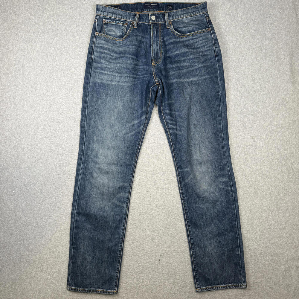 Lucky Brand Men's Size 32x32 121 Slim Fit Straight Leg Jeans Medium Wash Blue
